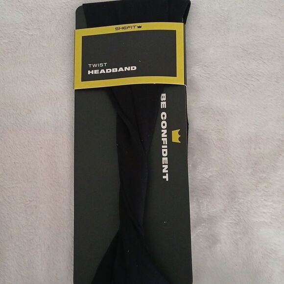 Shefit Black Twist headbands Set of 5 black NEW Width 3.5" - Picture 2 of 4